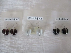 Ohrringe 3 er Set Kunststein, fein. Braun, Schwarz und Transparent - Bild 1 von 5