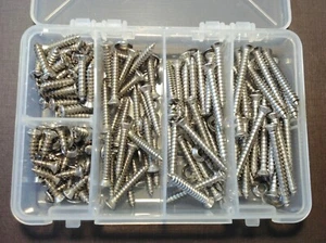 125p #8 w/#6 oval head stainless garnish moulding trim screws washers assortment - Bild 1 von 5