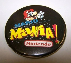 Vtg NEW Super MARIO MANIA Nintendo STORE PROMO Promotional BUTTON Badge PIN BACK - Picture 1 of 2