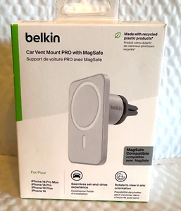 Belkin - Car Vent Mount Pro w/ MagSafe for iPhone 16, 15, 14 Pro, Pro Max- Gray - Zdjęcie 1 z 8