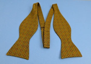 The Bow Tie Club Braun Geometrisch 100% Seide Vintage Fliege - Bild 1 von 7