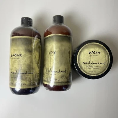 WEN Sweet Almond Mint Conditioner Treatment Bundle 16 fl oz Chaz Dean SEALED - Image 1 of 4