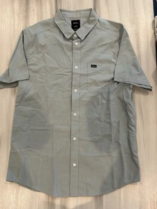 RVCA Herren Medium Slim Fit Kurzarm Hemd mit Knopfleiste grau - Bild 1 von 4