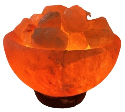 Salero rosa del Himalaya con base de madera Mood Boosting Foto 1 de 4