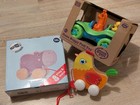 3er Set Kleinkinder Nachziehspielzeug "Green Toys" Auto Holz Tiere zum ziehen...