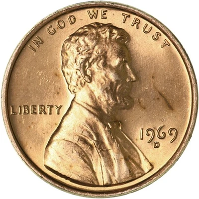 1969 D Lincoln Memorial Cent BU Penny US Coin - Image 1 of 4