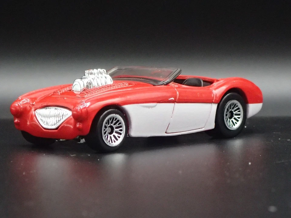 1953-1956 Austin Healey Roadster Convertible Rosso 1:64 Scala Modellino Auto - Immagine 1 di 4