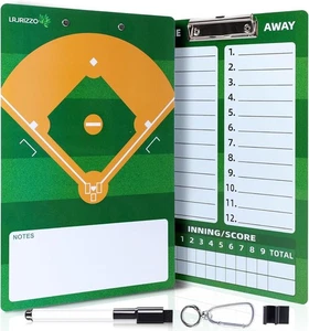 Portapapeles de entrenadores de borrado en seco de béisbol, tabla de entrenamiento de béisbol verde - Imagen 1 de 9