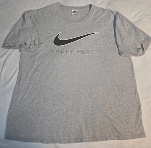 Camiseta de Voleibol Nike Swoosh De Colección, Talla XL, Gris, Hecha en EE. UU. - Imagen 1 de 7