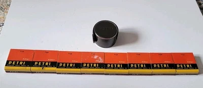A Set of 8 Petri 35mm Photo Filters: Red R1, Blue C12, Orange YA3, Green Po1, UV - Image 1 of 4