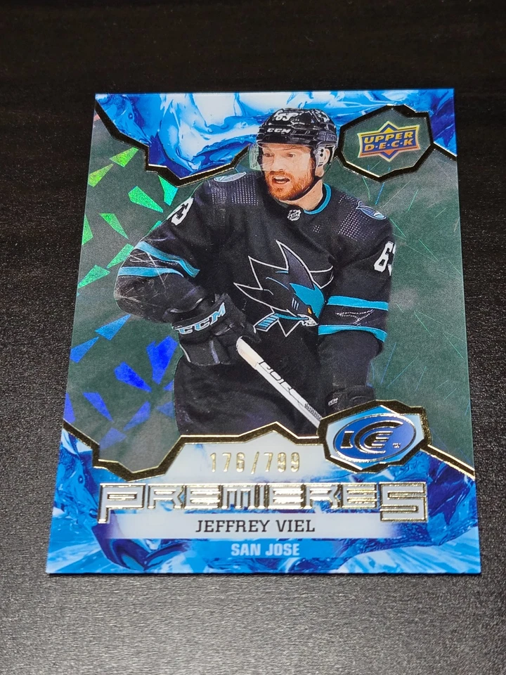 2021-22 Upper Deck Ice Jeffrey Viel GREEN ICE PREMIERES #/799 San Jose Sharks - Image 1 of 1