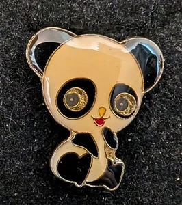 Vintage Enamel Panda Bear Cartoon Animal Hat Pin Size 1" L x 3/4" W - Picture 1 of 1