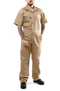 Kolossus Short Sleeve Cotton Blend Coverall with Multi Pockets Jumpsuit - Picture 1 of 18