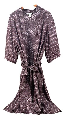 Bata de seda 100 % Selene Paris para hombre talla F (S/M) chaqueta geométrica para fumar Foto 1 de 4