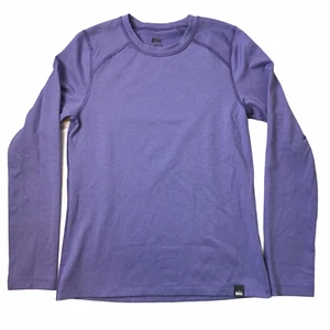 REI Long Sleeve Shirt, Girls Size Large 14-16.  Purple Stripe.  Crew Neck. - Picture 1 of 8