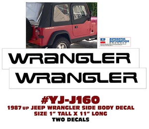 QJ-J160 1987 UP JEEP - WRANGLER BODY NAME DECAL SET - LICENSED - Foto 1 di 1