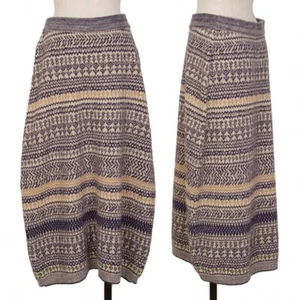 45R Alpaca Brend Jacquard Wool Skirt Size 3(K-129730) - Picture 1 of 10