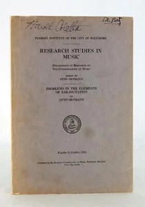 Otto Ortmann 1934 Problems in the Elements of Ear-Dictation Peabody Institute - Imagen 1 de 5