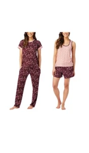 Lucky Brand Ladies' 4 piece Pajama Set Burgundy Paisley Medium B11 - Picture 1 of 8