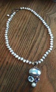 NEW Women GENUINE Natural Freshwater Pearl Necklace W PENDANT - Picture 1 of 1