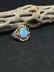 Native American Navajo Blue Fire Opal Sterling Silver Ring Size 6