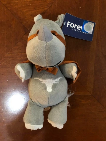 NWT University of Texas Longhorns Rhinoceros Plush Superhero Rhino Cover