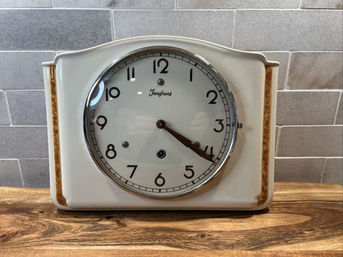 Vintage Art Deco Ceramic Wall clock JUNGHANS Made in Germany- Clock not working Cover