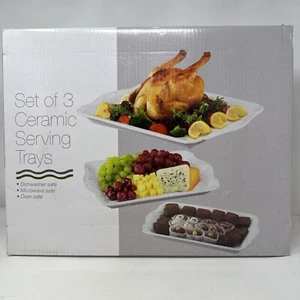 SERVING TRAYS White,Trays,Buffe,Kitchen,Party,Event,Dining, - Picture 1 of 3