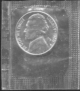 1965 SMS PROOF LIKE JEFFERSON NICKEL IN CELLO (V749) CH BU - Picture 1 of 5