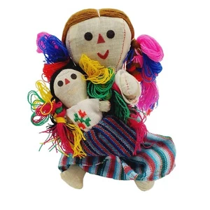 Muñeca Arte Tela Andina América del Sur Madre Niño Artesanal Hecha a Mano De Colección 7" - Imagen 1 de 4