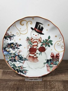 Williams Sonoma Twas the Night Before Christmas Snowman Salad Plate 8.25" - Picture 1 of 7