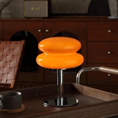 Orange Mushroom Bedside Small Lamp,Mid Century Modern Lamp for Nightstand, Di... - Image 1 of 4