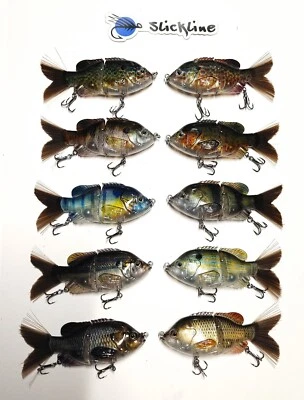 SLICKLINE 120 Jointed Sinking Sunfish Glide Bait Fishing Lure Bass Pike 11 Color - Image 1 of 4