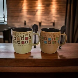 Tazas y cucharas de café Gibson Americana de 4 piezas Mr. Coffee Collector - Imagen 1 de 6