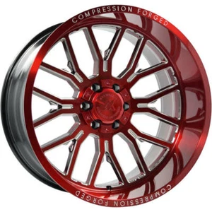 24x12 AXE 6.2 Compression Forged Red Brushed Wheels 8x170 Ford F250 F350 - Picture 1 of 2