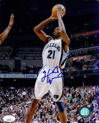 Hakim Warrick 孟菲斯灰熊队签名 8 x 10 光面照片 JSA 认证 — 第 1/2 张图片