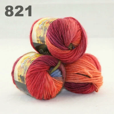 SALE 3BallsX50gr Warm Colorful Rugs Knitting Wool Blankets Crocheted Yarn 21 - Image 1 of 4