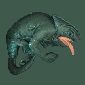 Peluche Folktails Folkmanis Camaleón Marioneta de Mano Verde Metálico Lagarto Reptil - Imagen 1 de 5