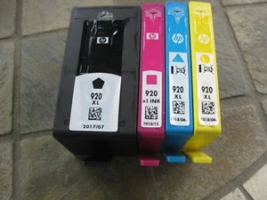 EMPTY REFILLABLE SET OF 4 HP 920XL INK CARTRIDGES NEVER FILLED - Photo 1/2