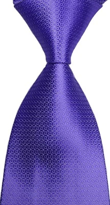 New Classic Solid Checks Lavender JACQUARD WOVEN 100% Silk Men's Tie Necktie - Image 1 of 2