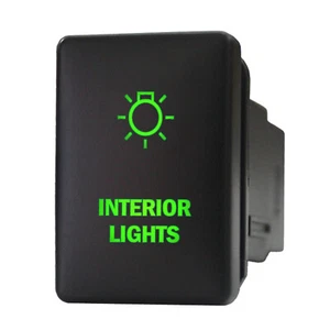 LUCES INTERIORES 936G Interruptor pulsador 12V LED verde doble retroiluminación encendido apagado para Toyota - Imagen 1 de 1