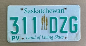Saskatchewan Canada License Plate #311 DZG Wheat "LAND OF LIVING SKIES" - Picture 1 of 2