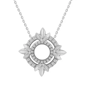 Natural 0.16ct Round Diamond Ladies Necklace in 10k White Gold - Picture 1 of 1