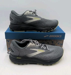 Brooks Ghost 16 Men Size 8 Extra Wide 4E Grey Lime 1104184E04 Running Shoe w Box - Picture 1 of 11