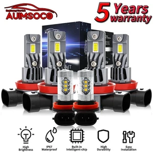 For Jeep Grand Cherokee 2019-2021 LED Headlight Kit + Fog Light Bulbs Combo 6x - Picture 1 of 18