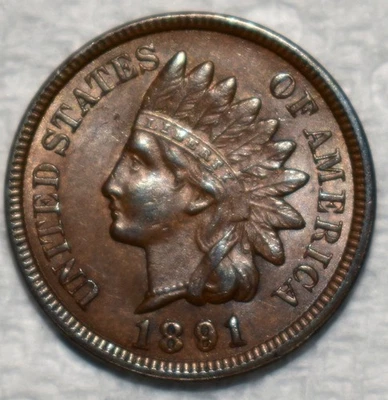 Choice AU 1891/1891 Snow-3 RPD Indian Head Cent, Lustrous, Dramatic Variety! - Image 1 of 4
