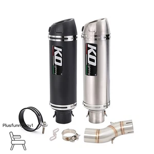 For Suzuki SFV650 2009-2016 51mm Exhaust Mid Link Pipe Black Mufflers Tip System - Picture 1 of 11
