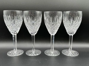 4 Castlemaine Cut Waterford Crystal Claret Wine Glasses w/ Cut Foot (NU) - Picture 1 of 10