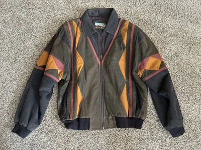 ADLER Gamuza Cuero Genuino Chaqueta Bomber Prendas Exteriores De Colección XL Foto 1 de 4