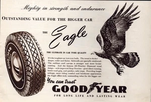 Goodyear Tire Print Ad 1953 Goodyear Eagle Tire UK Automotive Car Tyre - Picture 1 of 1